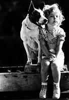 Shirley Temple with her dog Buster, 1933